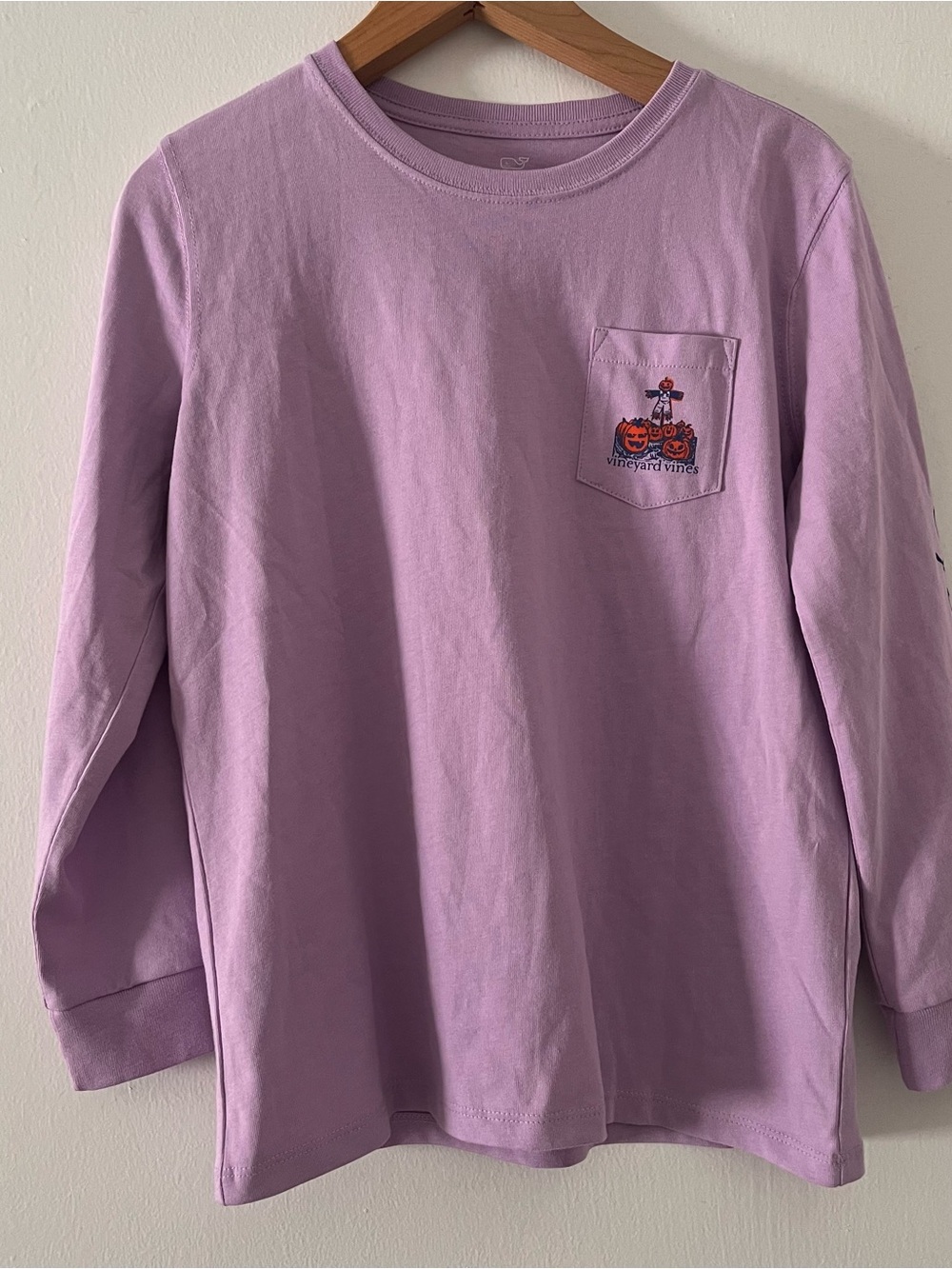 Vineyard Vines Halloween glitter pumpkin long sleeve top M 12-14